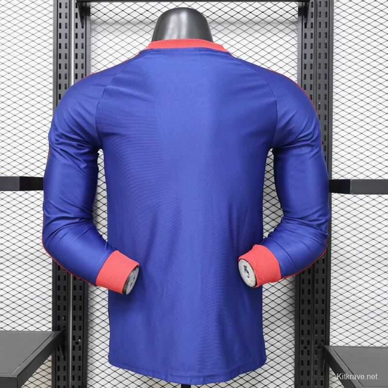 Player Version 26/27 Newcastle United Blue 1990 Vintage Remake  Long Sleeve Away Jersey