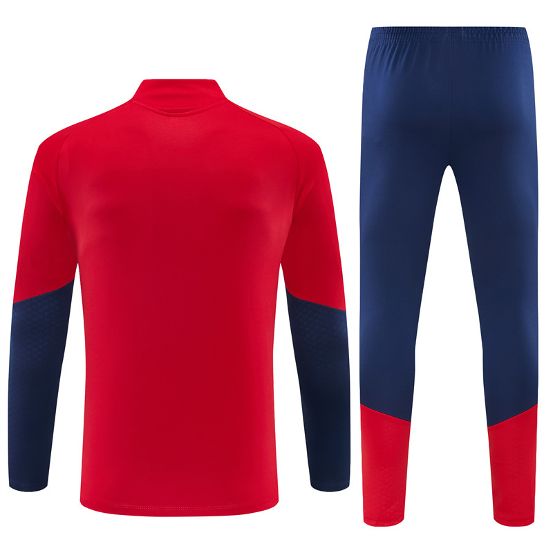 26/27 Spain Home Red Half Zipper Jacket Tracksuit + Long Pants
