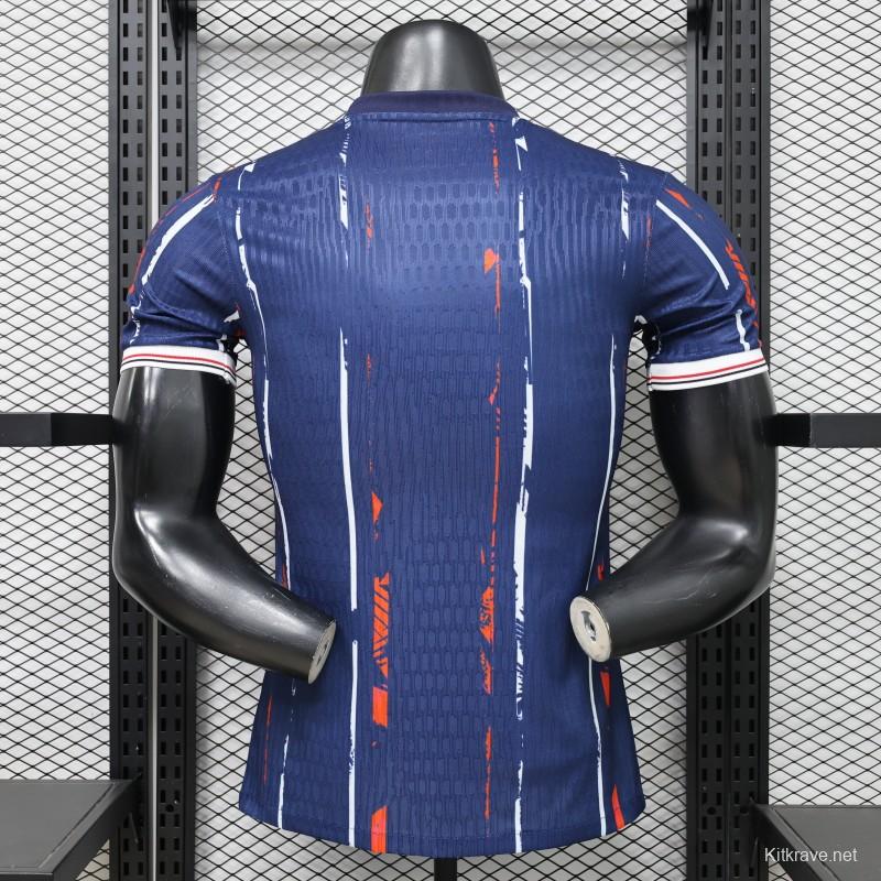 Player Version 25/26 Paris Saint-Germain Navy Blue with Orange Brushstroke Home Jersey