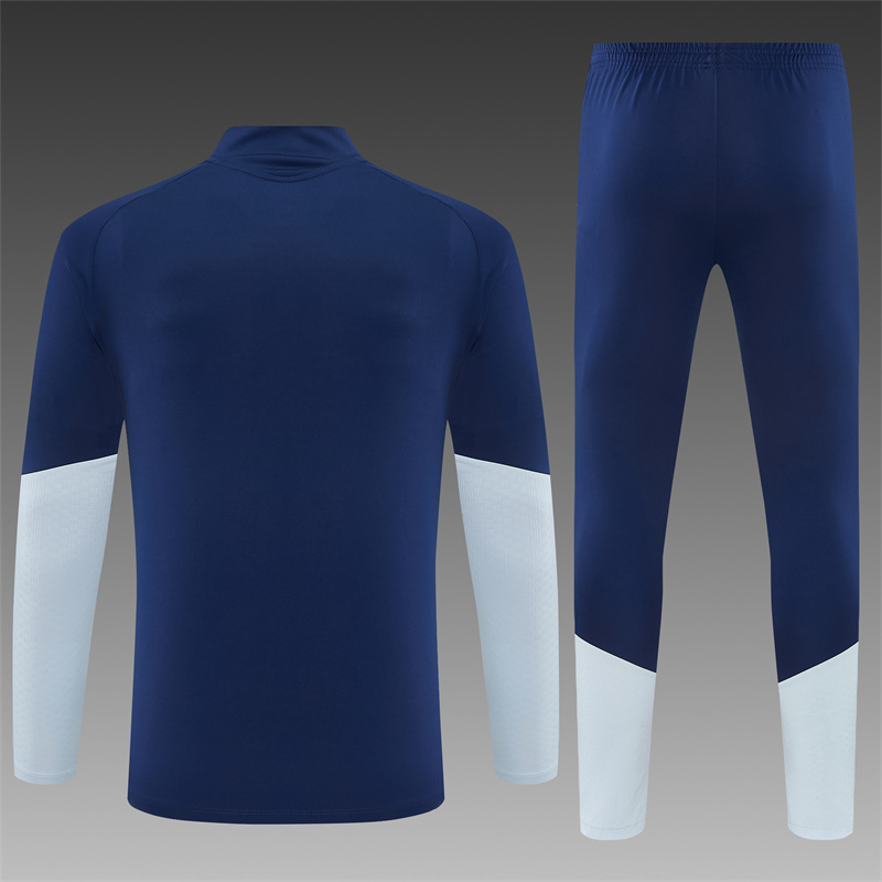 26/27 Real Madrid Away Navy Blue Half Zipper Jacket Tracksuit + Long Pants