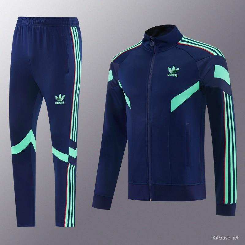 2026/27 Adidas Originals Navy Blue Full Zipper Jacket Tracksuit + Long Pants