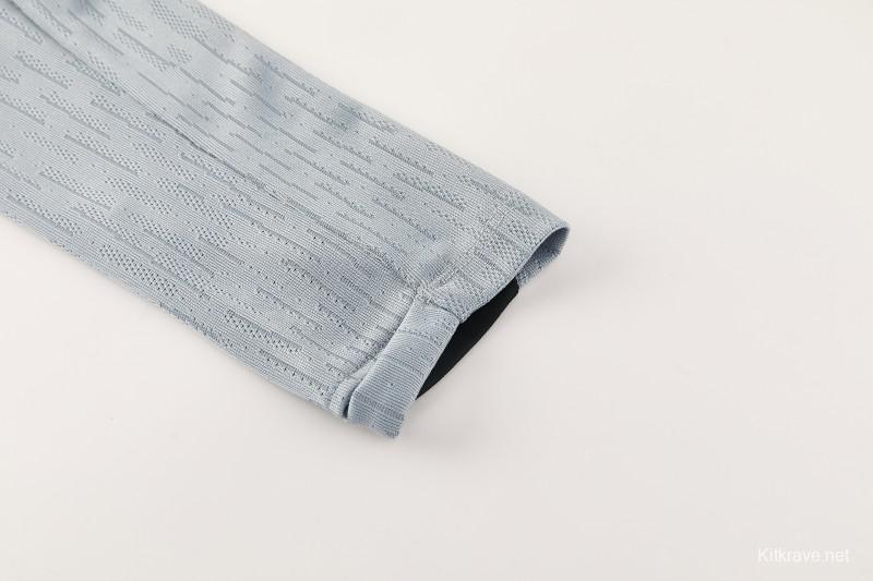 2026/27 Paris Saint-Germain White  Half Zipper Jacket Tracksuit + Light Grey Long Pants