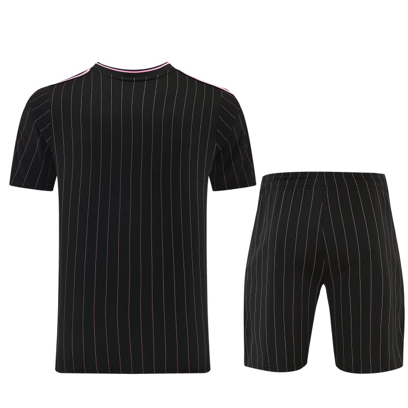 2026/27 Inter Miami CF Black Pinstripe Short Sleeve+Soccer Shorts