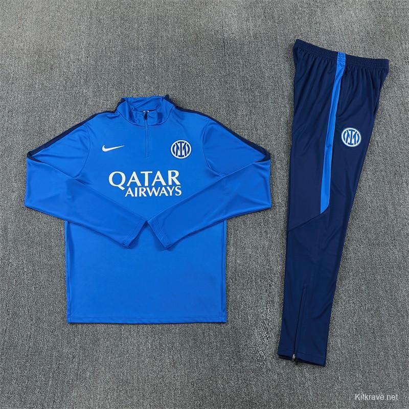 2026 Inter Milan Royal Blue Half  Zipper Jacket Tracksuit + Long Pants (Nike)