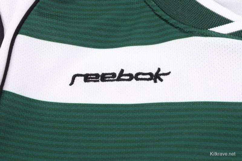 Retro Kids 01/03 Sporting CP White Green Home Long Sleeve Jersey