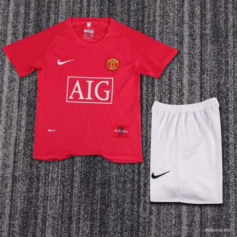 Retro Kids 07/08 Manchester United Home Jersey