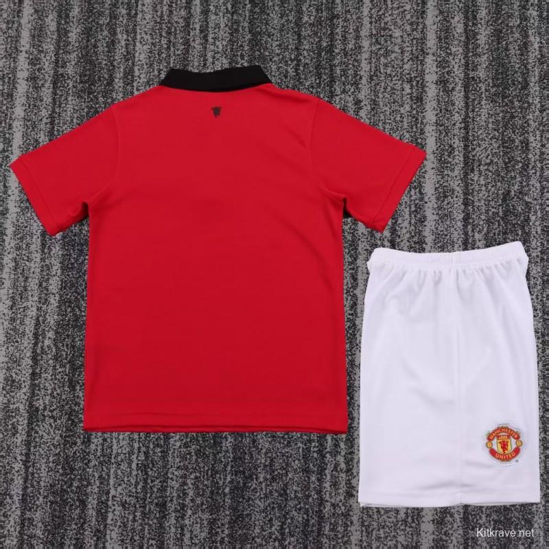 Retro Kids 13/14 Manchester United Red Home Jersey