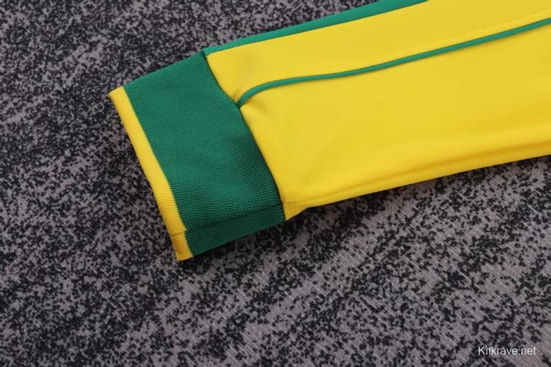 Retro Kids 1998 Brazil Home Long Sleeve Jersey