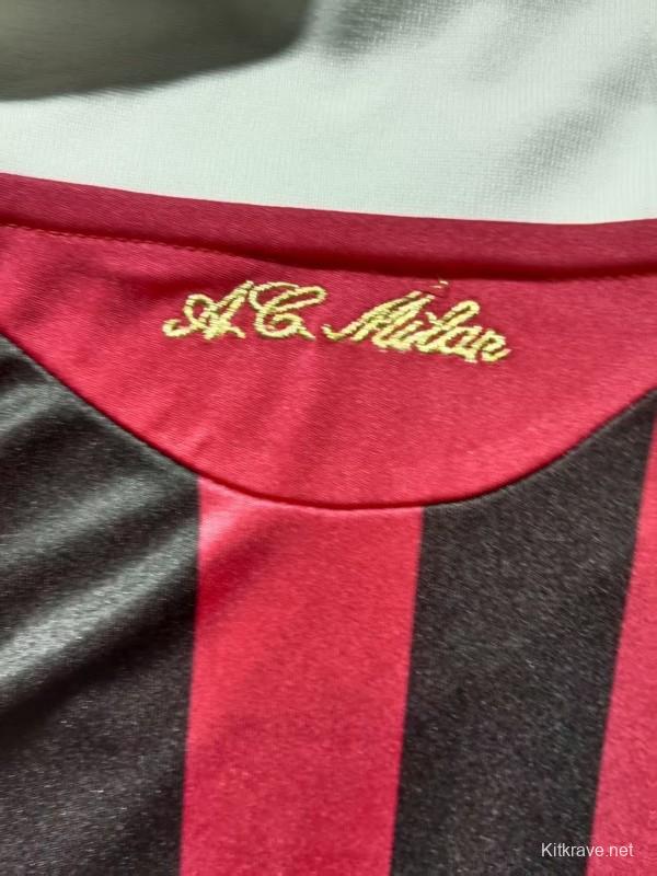 Retro 09/10 Kids AC Milan Home Long Sleeve Jersey