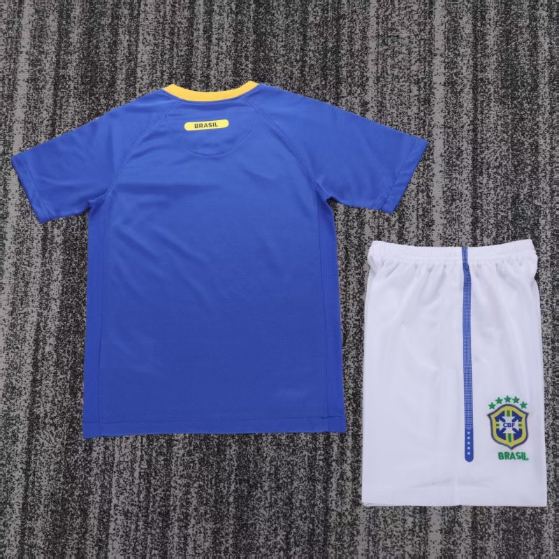 Retro 2010/11 Kids Brazil Blue & White Away Jersey