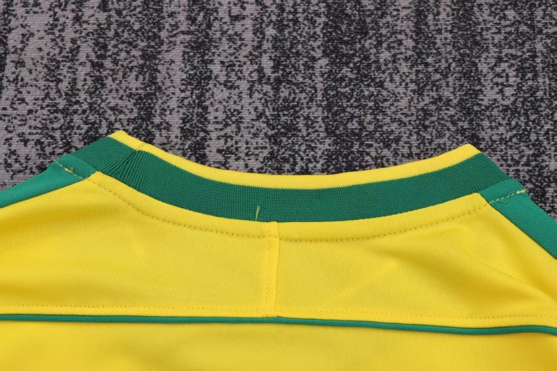 Retro Kids 1998 Brazil Home Long Sleeve Jersey