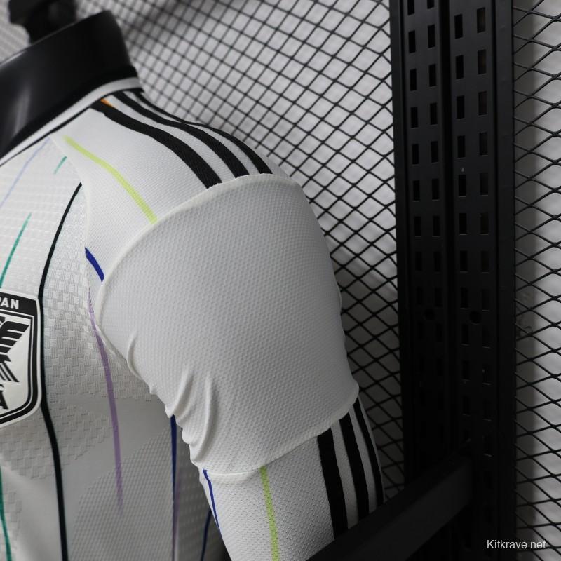 Player Version 2026 Japan Special Edition White with Rainbow  Pinstripe Long Sleeve Jersey