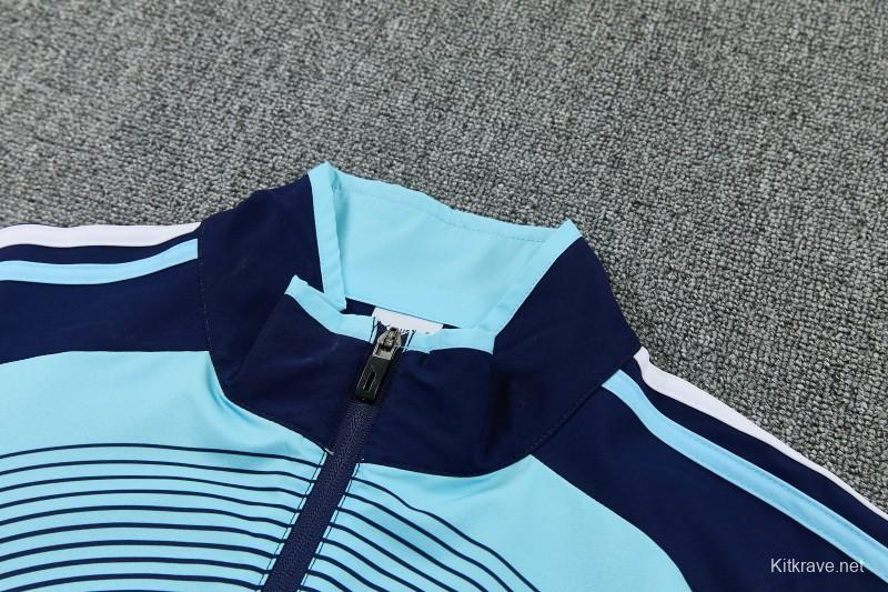 2026 Argentina Navy & Sky Blue Full Zipper Jacket Tracksuit + Long Pants