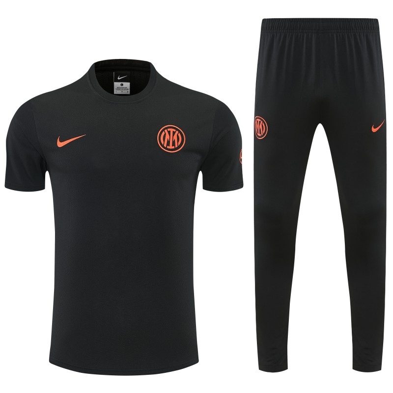 26/27 Inter Milan Black Short  Sleeve Tracksuit + Long Pants