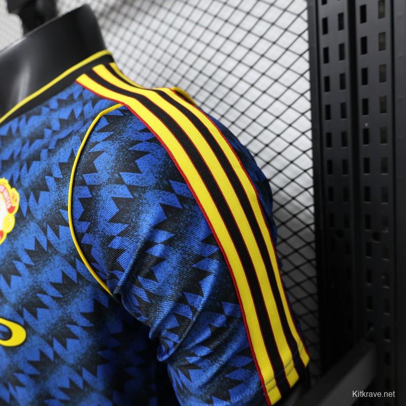 Player Version 2026 Manchester United Blue with Black  Away Jersey