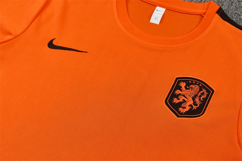 26/27 Netherlands Home Orange Short Sleeve + Soccer Shorts