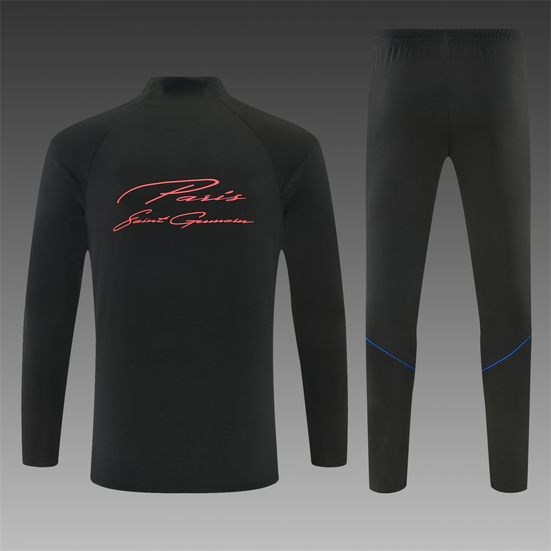 Player Version 26/27 Paris Black Half Zipper Jacket+Long Pants