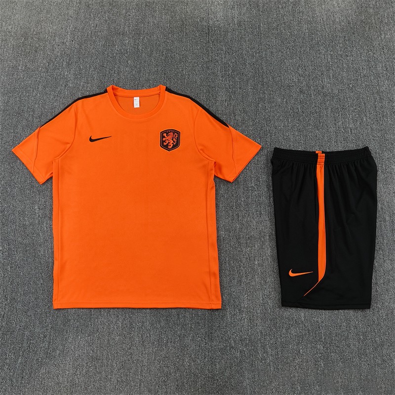 26/27 Netherlands Home Orange Short Sleeve + Soccer Shorts
