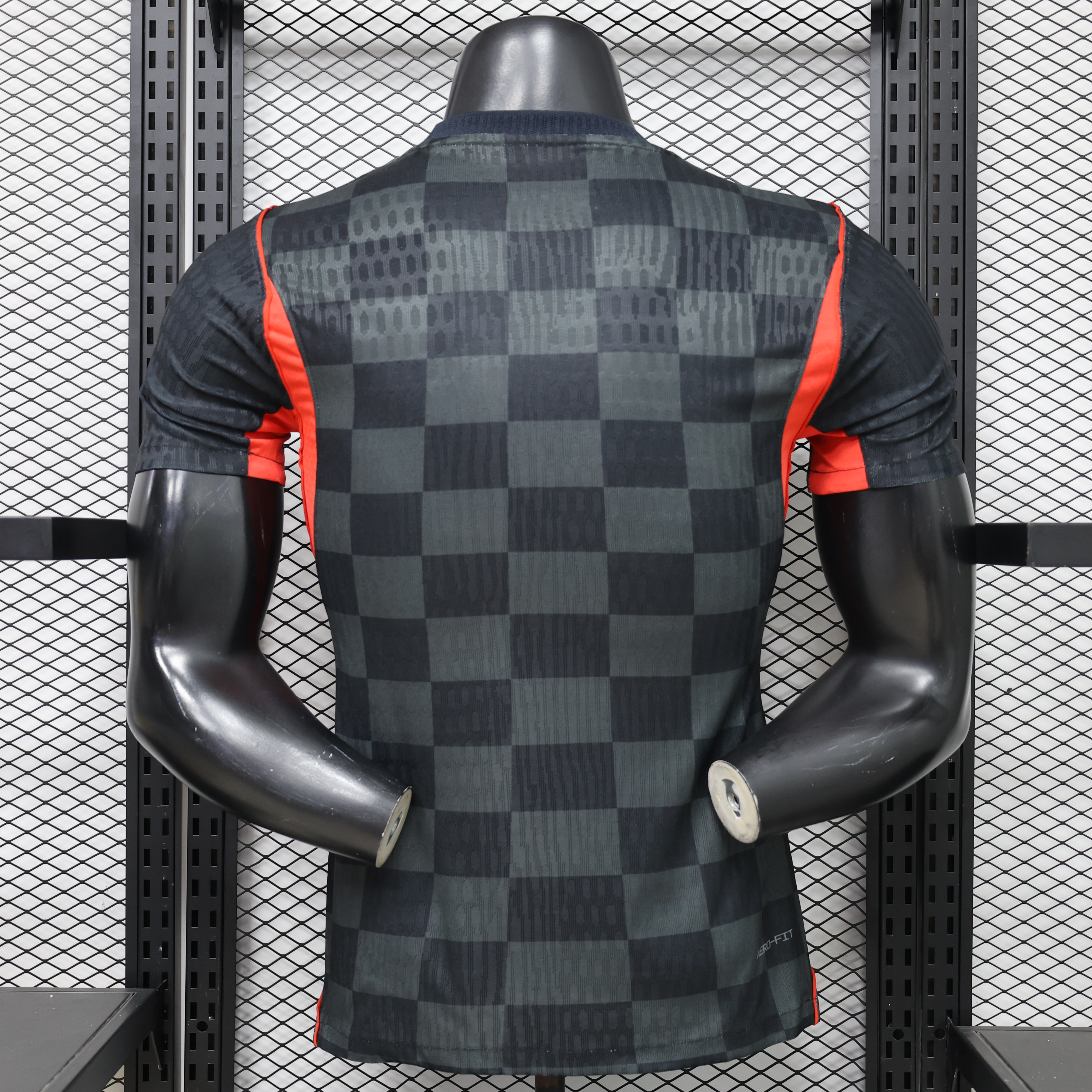 Player Version 2026 Croatia Dark Black with Dark Checkered Pattern Jersey