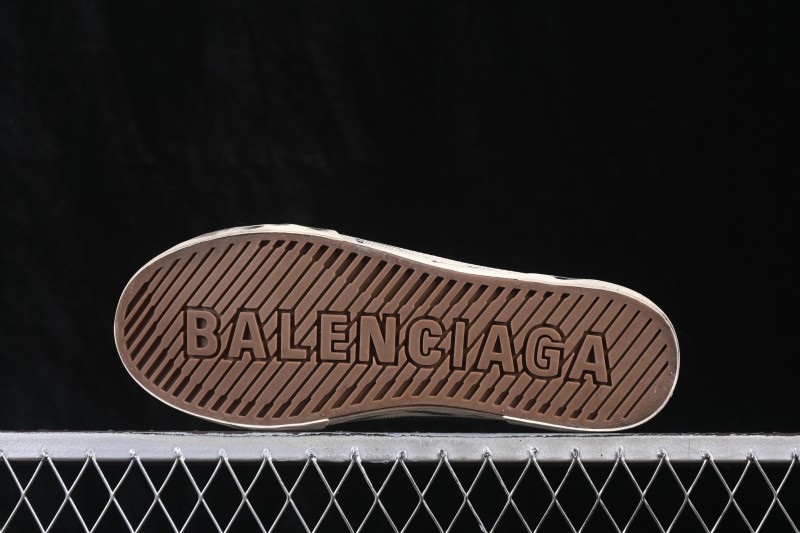 Balenciaga Paris Low Distressed High-Top Lace-Up Fashion Sneakers - W3RCL4090