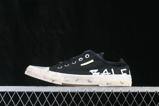 Balenciaga Paris Low Top Lace-Up Distressed Fashion Sneakers - W3RR51099