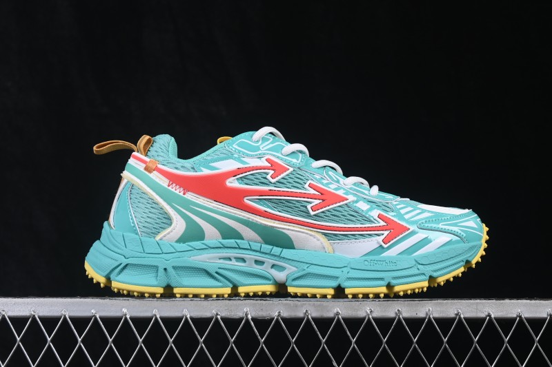 Off-White C/O Virgil Abloh Retro Running Shoes Emerald Green - AJF6