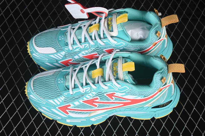 Off-White C/O Virgil Abloh Retro Running Shoes Emerald Green - AJF6