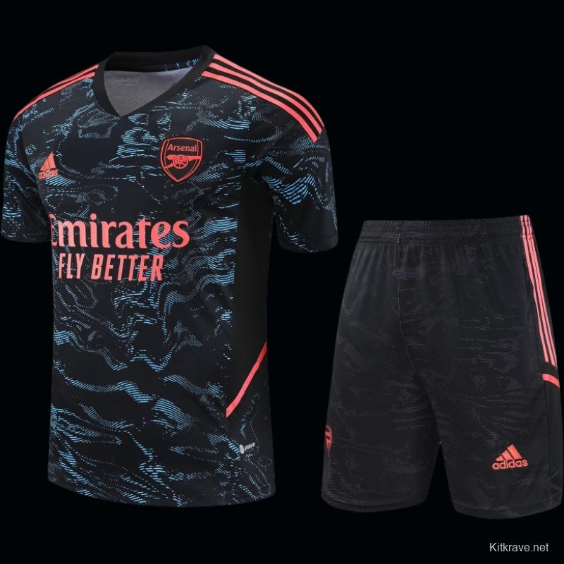 23-24 Arsenal Black Pattern Special Short Sleeve+Shorts