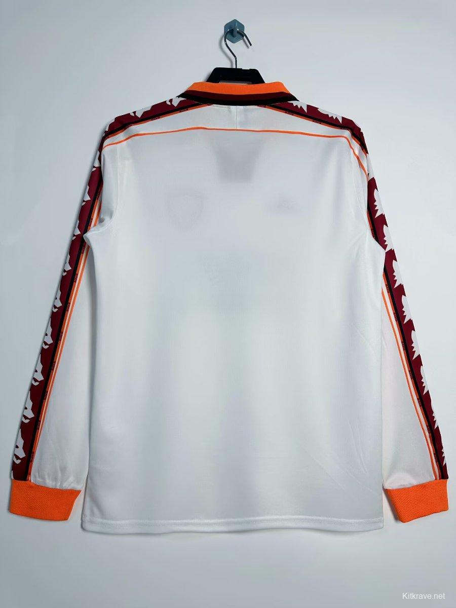 Retro 98/99 Roma Away White  Long Sleeve Jersey