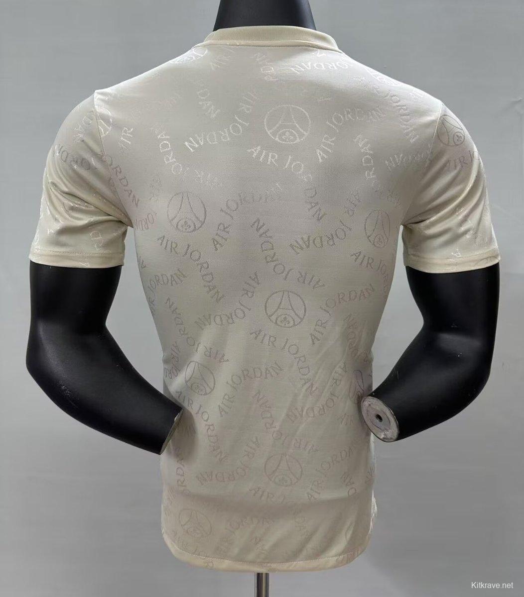 Player Version 25/26 Paris Saint-Germain Away White with Air Jordan Pattern Jersey