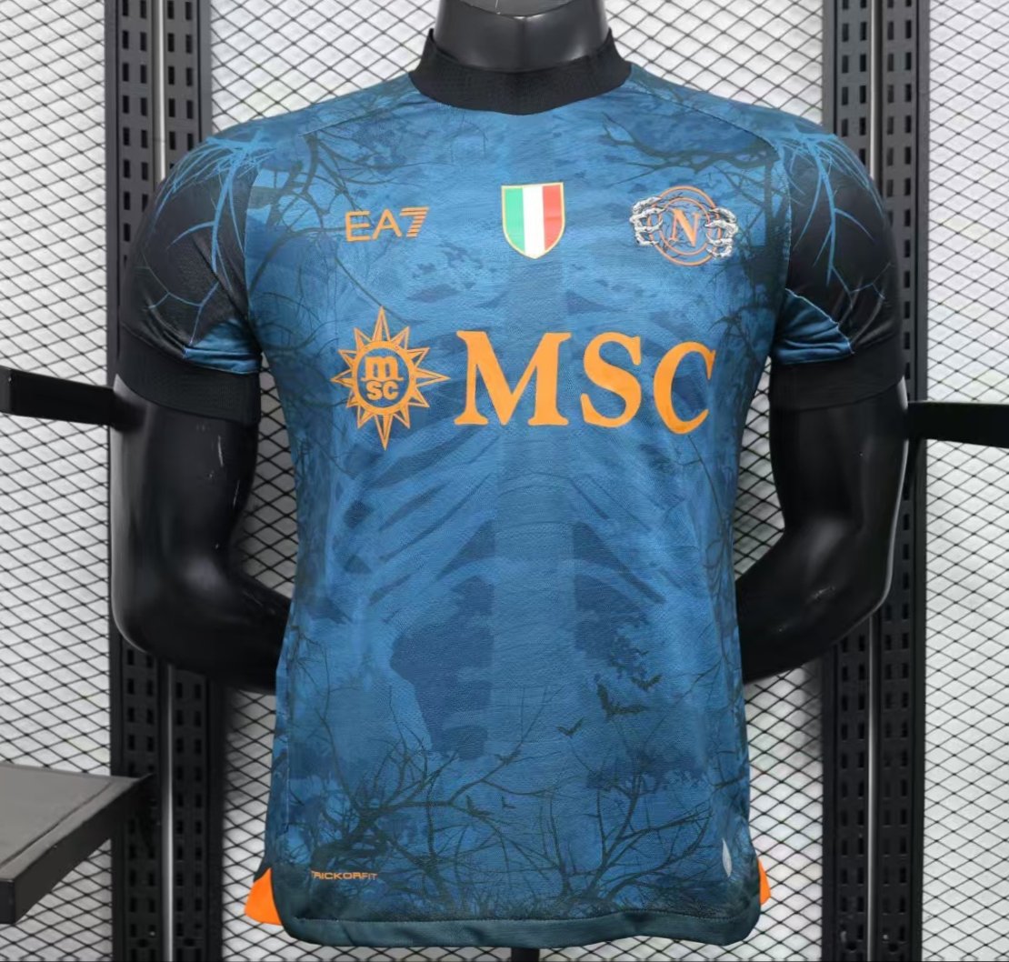 Player Version 25/26 Napoli Halloween Blue Jersey-Glow In Dark