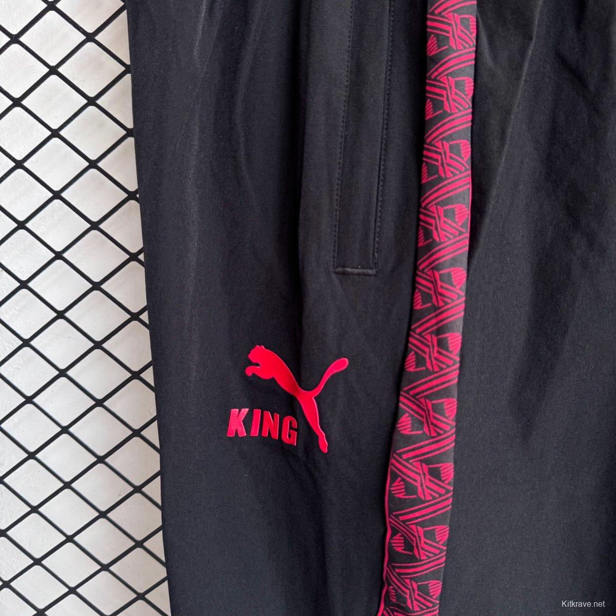 25/26 AC Milan Black/Pink Full Zipper Windbreaker + Long Pants