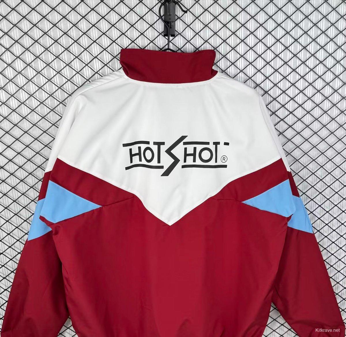 Retro 93/94 Sevilla White/Wine Full Zipper Windbreaker