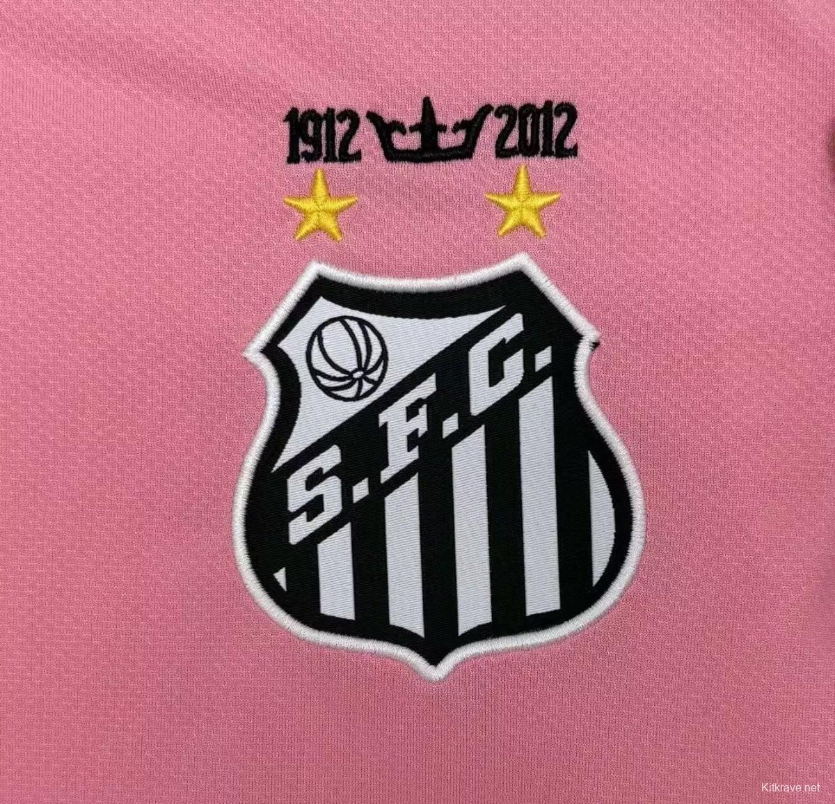 Retro 12/13 Santos Away Pink Long Sleeve Jersey