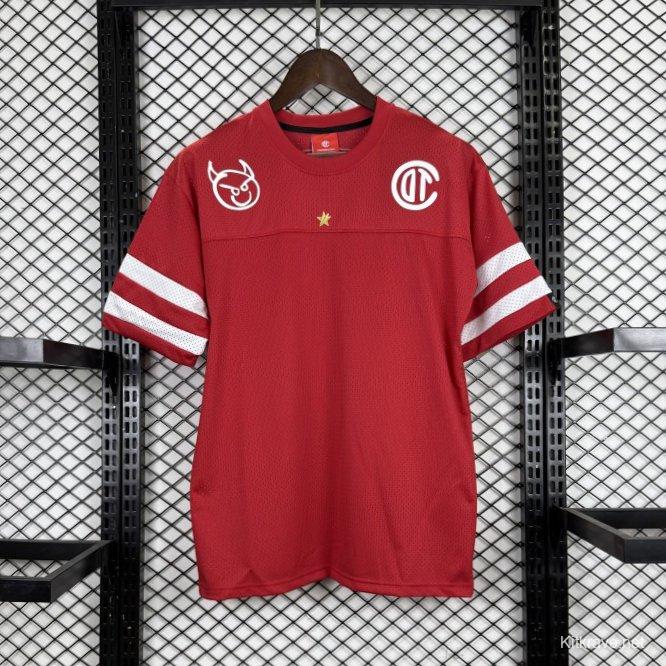 2025 Deportivo Toluca FC "Los Diablos Rojos" Special Edition Red Mesh American Football Style Jersey