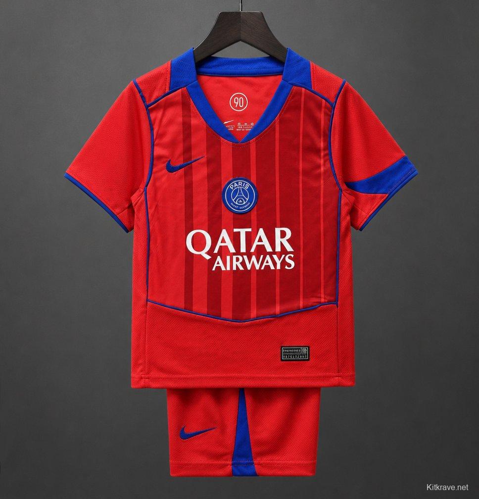 25/26 Kids PSG/Paris Saint Germain Third Red Jersey