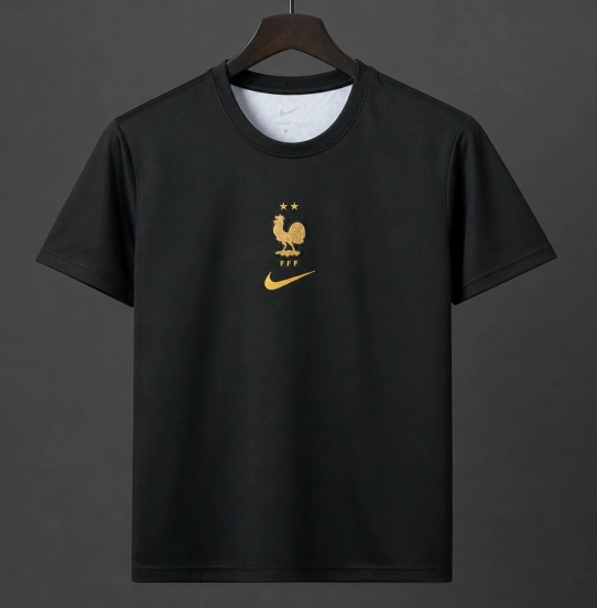 2026 France World Cup Premium Goalkeeper T-Shirt- Black/Orange