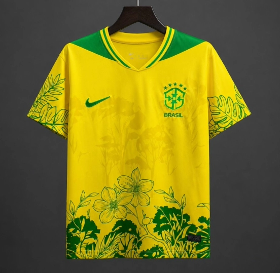2026 Brazil Yellow Green Special Edition Floral Jersey