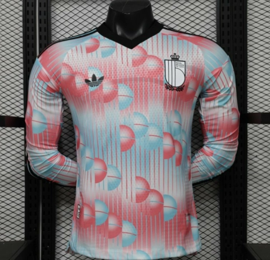 Player Version 26/27 Belgium Frozen Blue & Pink  Away Long Sleeve Jersey