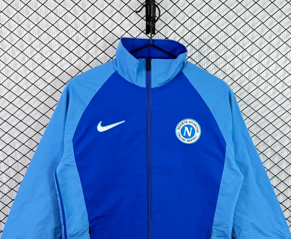 Retro 1998/99 Napoli Blue Light Blue Full Zipper WIndbreaker