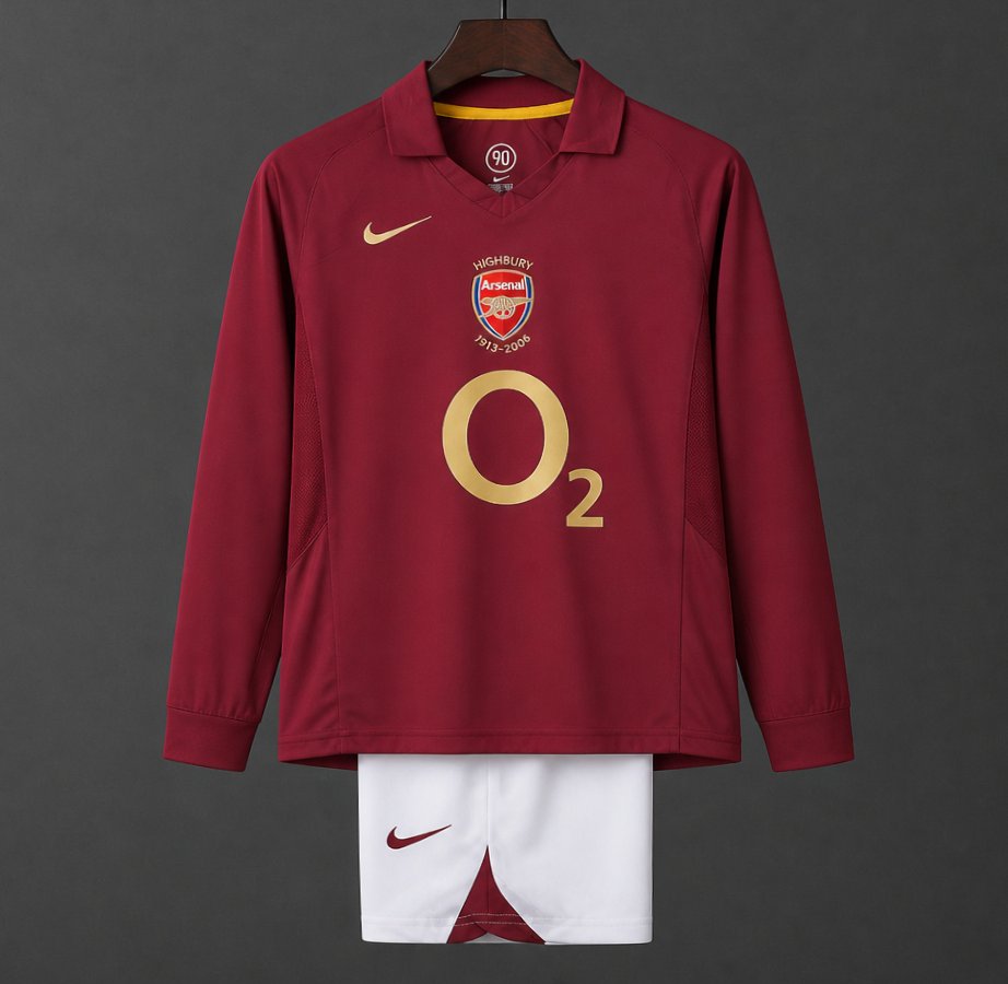 Retro Kids 05/06 Arsenal Home Long Sleeve Jersey