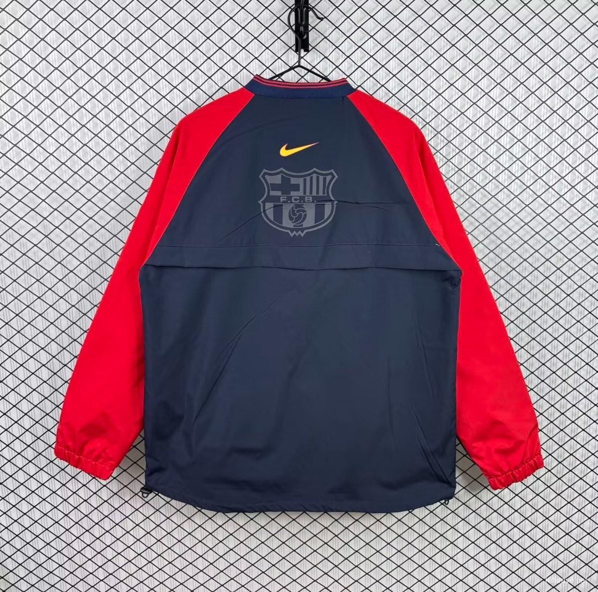 Retro 1998/99 Barcelona Nike Vintage Navy/Red Windbreaker