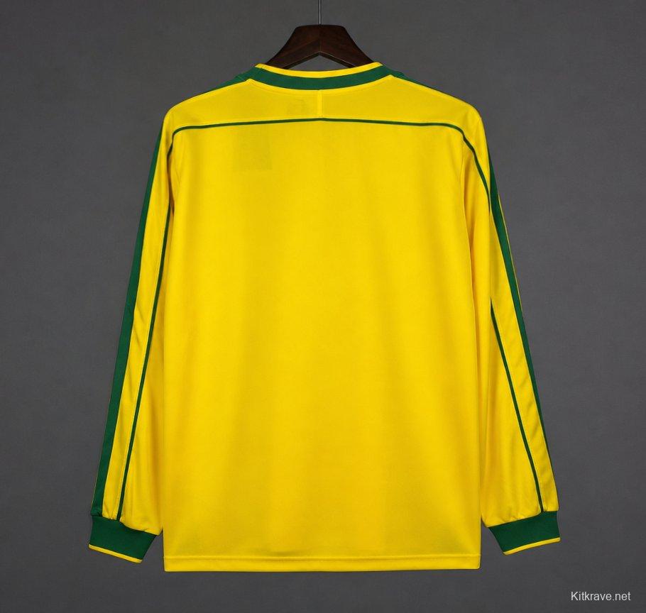 Retro 1998 Brazil Home Long Sleeve Jersey