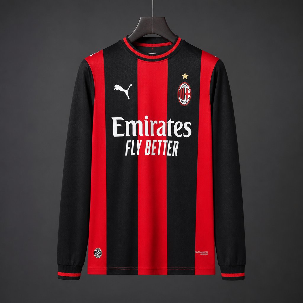 26/27 AC Milan Home Long Sleeve  Jersey
