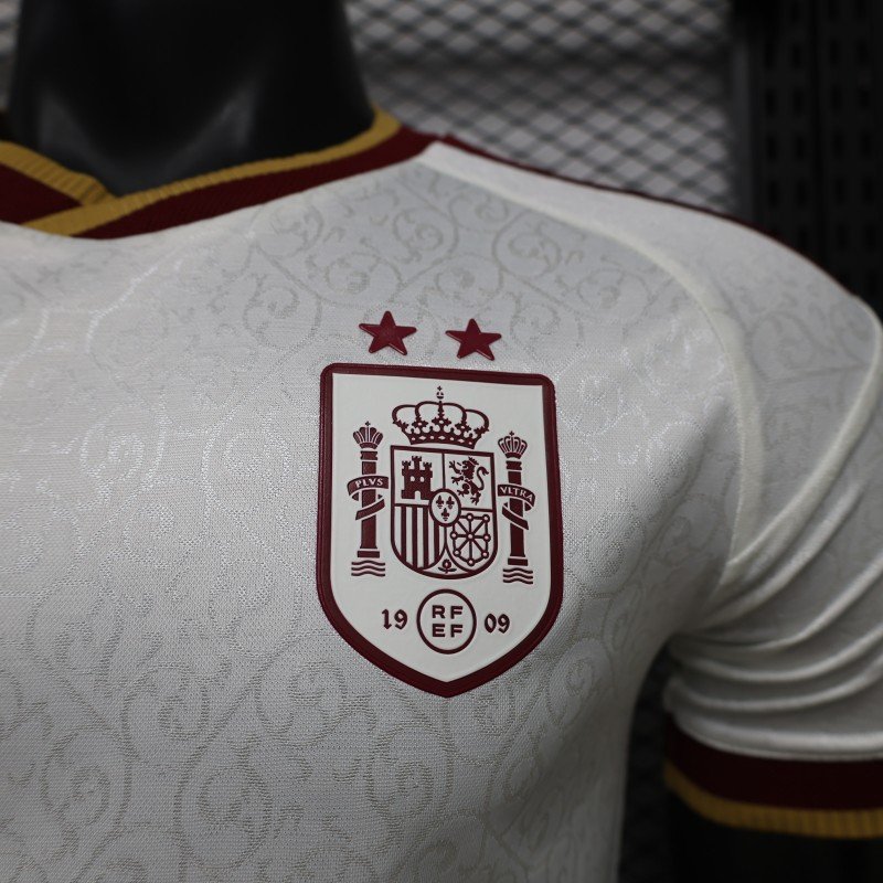 2 Star Player Version 2026 Spain Away White Jersey With Champion Patch