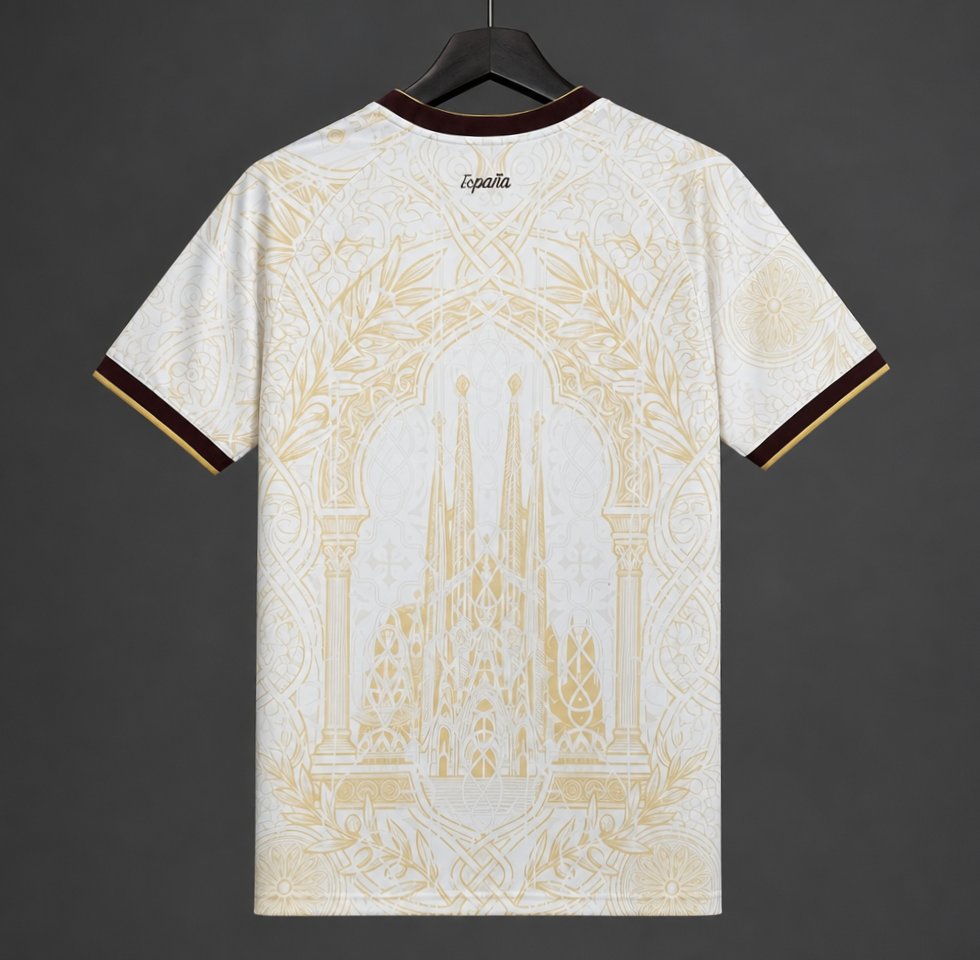 2026 Spain White Gold Literature Graphic Special Jersey