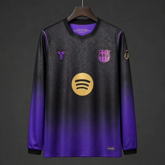 26/27 Barcelona x Kobe Bryant Black & Purple Gradient Long Sleeve Special Edition Jersey