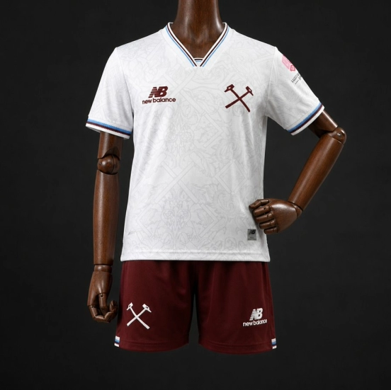 Kids 26/27 West Ham United White Away Jersey Kit