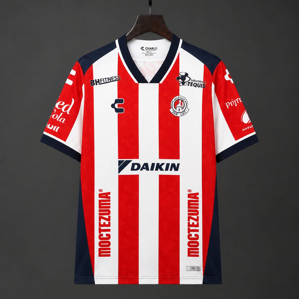 26/27 Club Atlético de San Luis Home Red/White Vertical Stripes Jersey