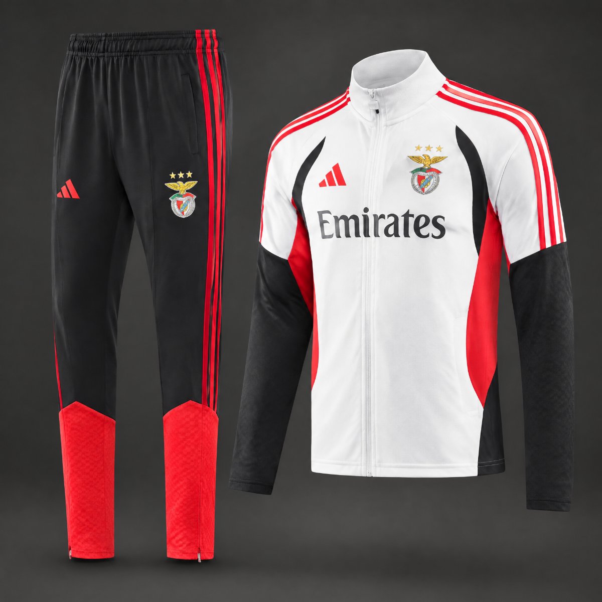 26/27 Benfica White Full Zipper Jacket + Long Pants